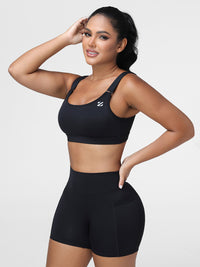 High Impact Sports Bra & Pocket Shorts Set for Women
