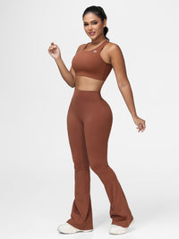 Flare Leg Yoga Set Casual Athleisure Two Piece