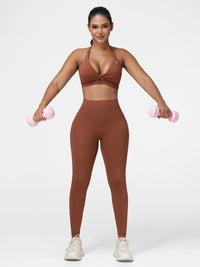 Gym Set Adjustable Sports Bra & Hip-Lifting Leggings