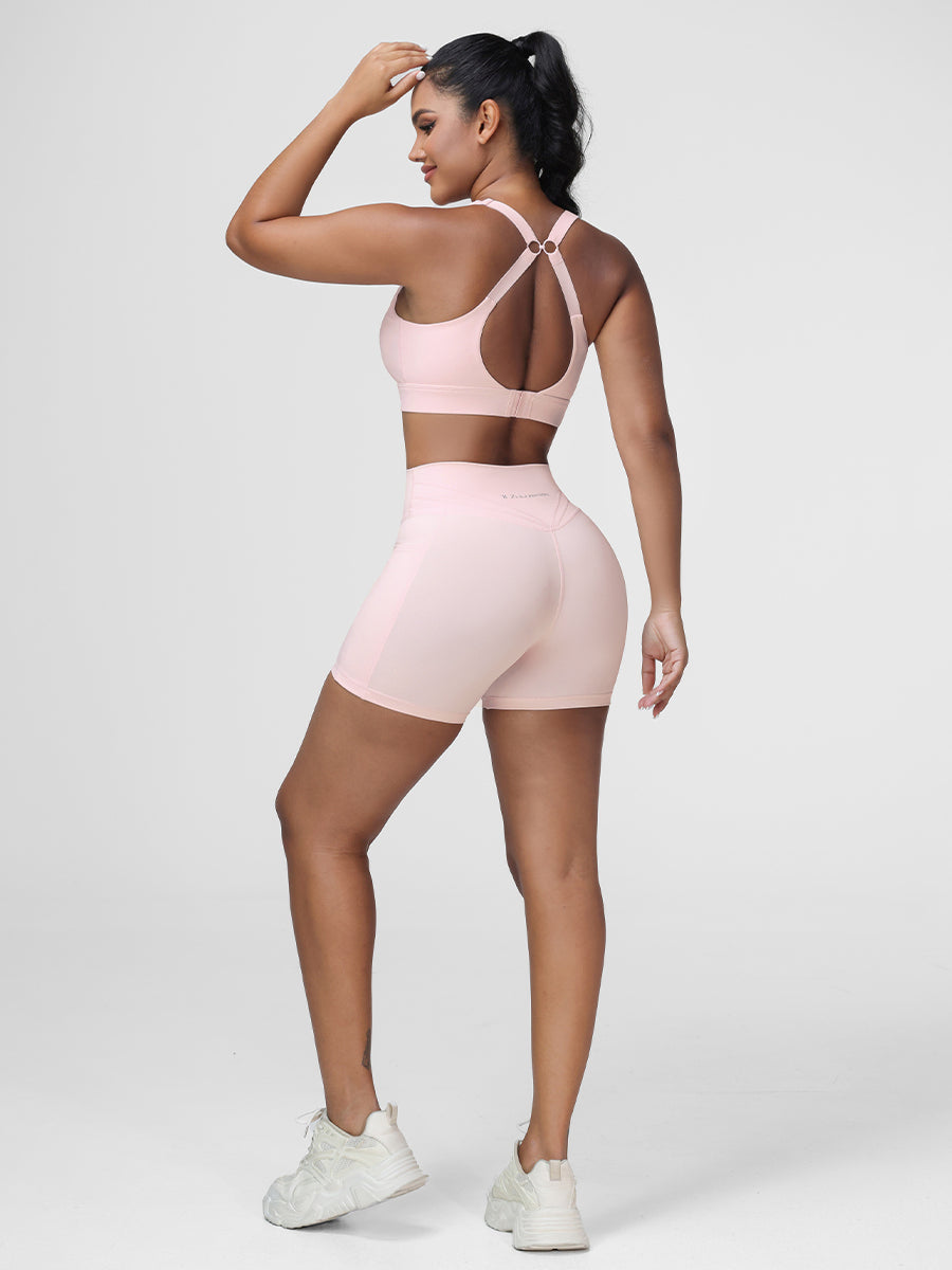 Adjustable Bra & Tummy Control Shorts Seamless Gym Set
