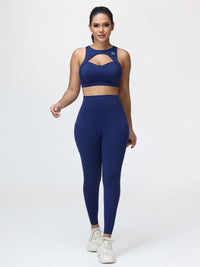 Women’s High-Support Gym Set with Racerback Sports Bra and V-Back Leggings