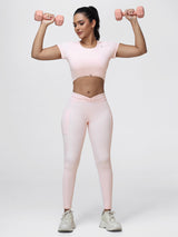 Women’s Open Back Workout Set with Twist Waist Leggings