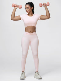 Women’s Open Back Workout Set with Twist Waist Leggings