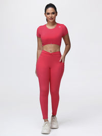 Women’s Open Back Workout Set with Twist Waist Leggings