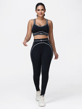 Contrast Piping Gym Set for Women