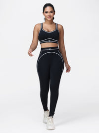 Contrast Piping Gym Set for Women