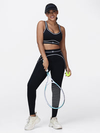 Contrast Piping Gym Set for Women