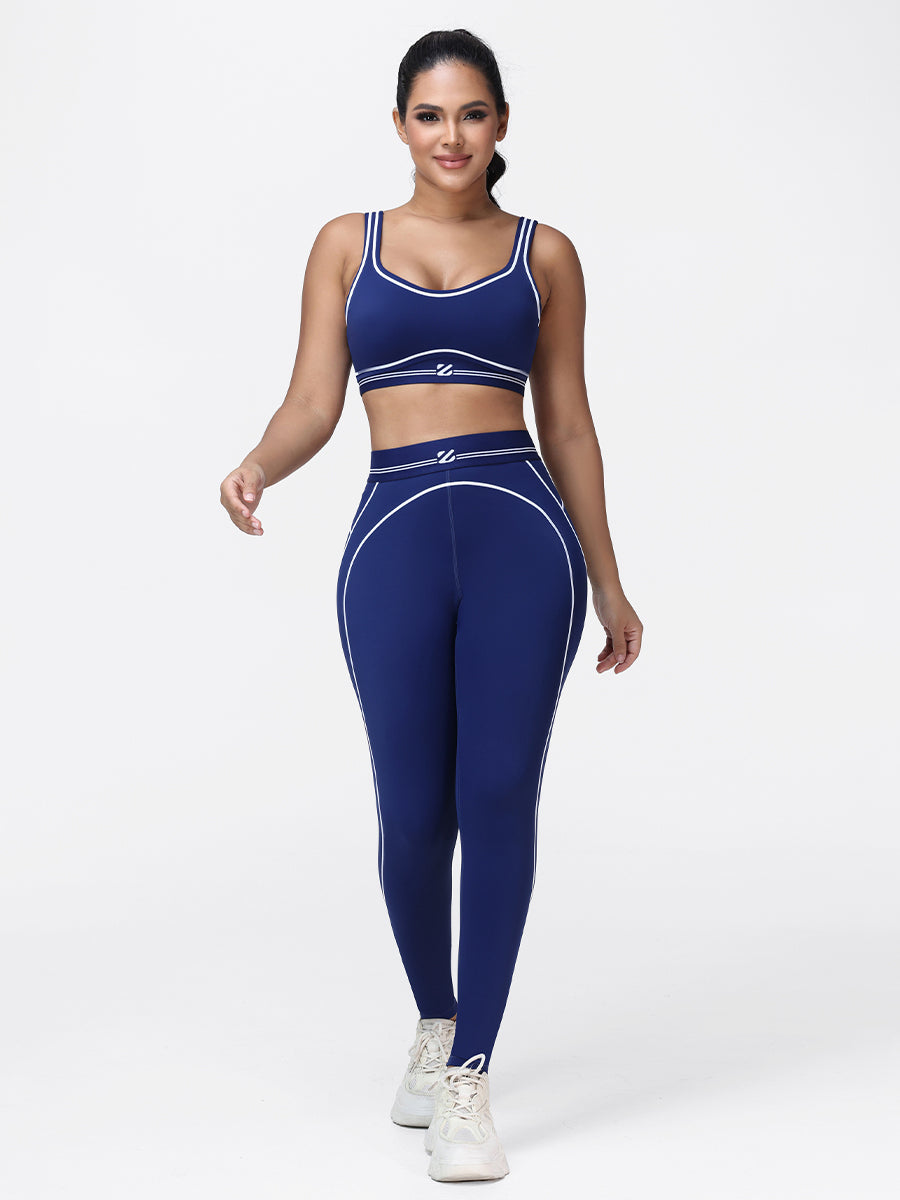 Contrast Piping Gym Set for Women