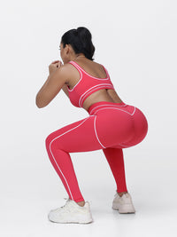 Contrast Piping Gym Set for Women