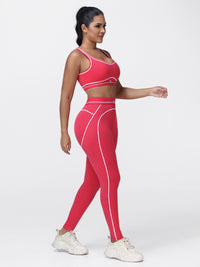 Contrast Piping Gym Set for Women