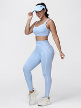 Contrast Piping Gym Set for Women