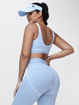 Contrast Piping Gym Set for Women
